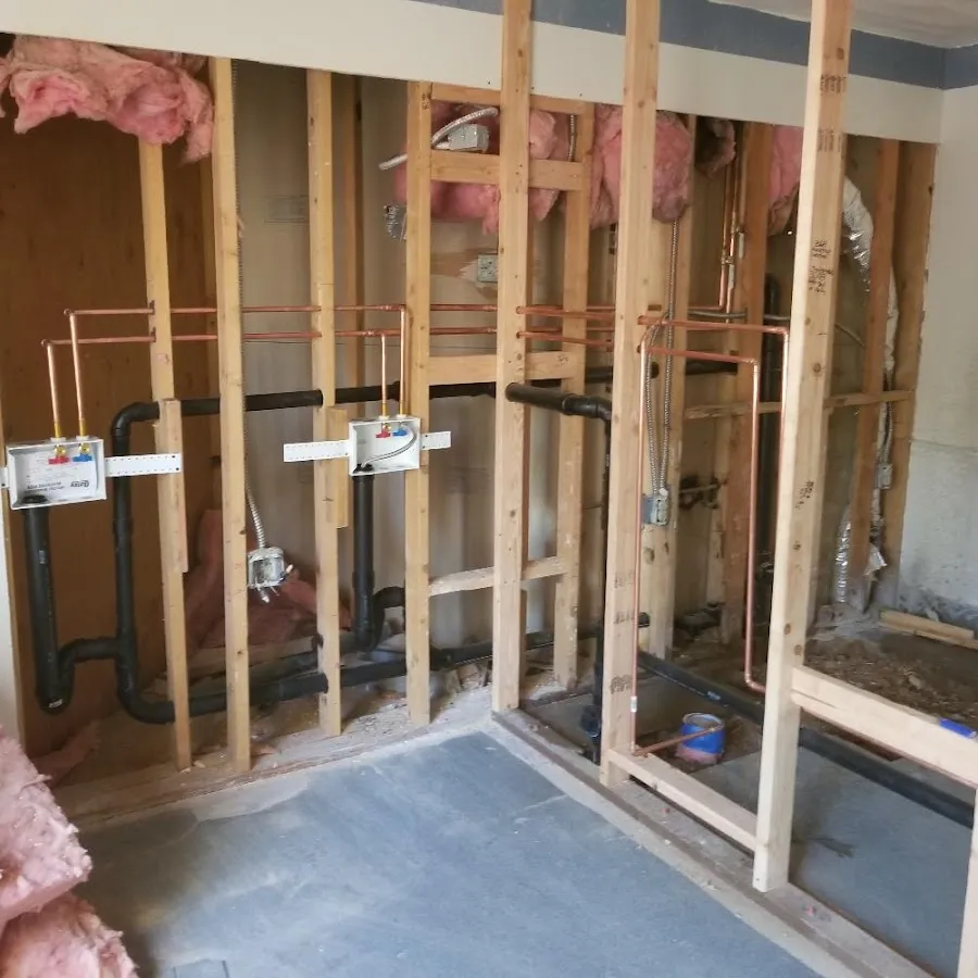 Copper pipe rough-in and plumbing installation in Emeryville